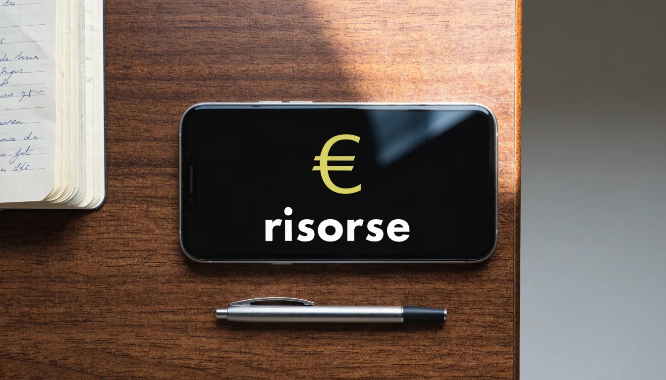 Un foglio di concessione in carta con un timbro rosso, appoggiato su una scrivania di legno accanto a una penna