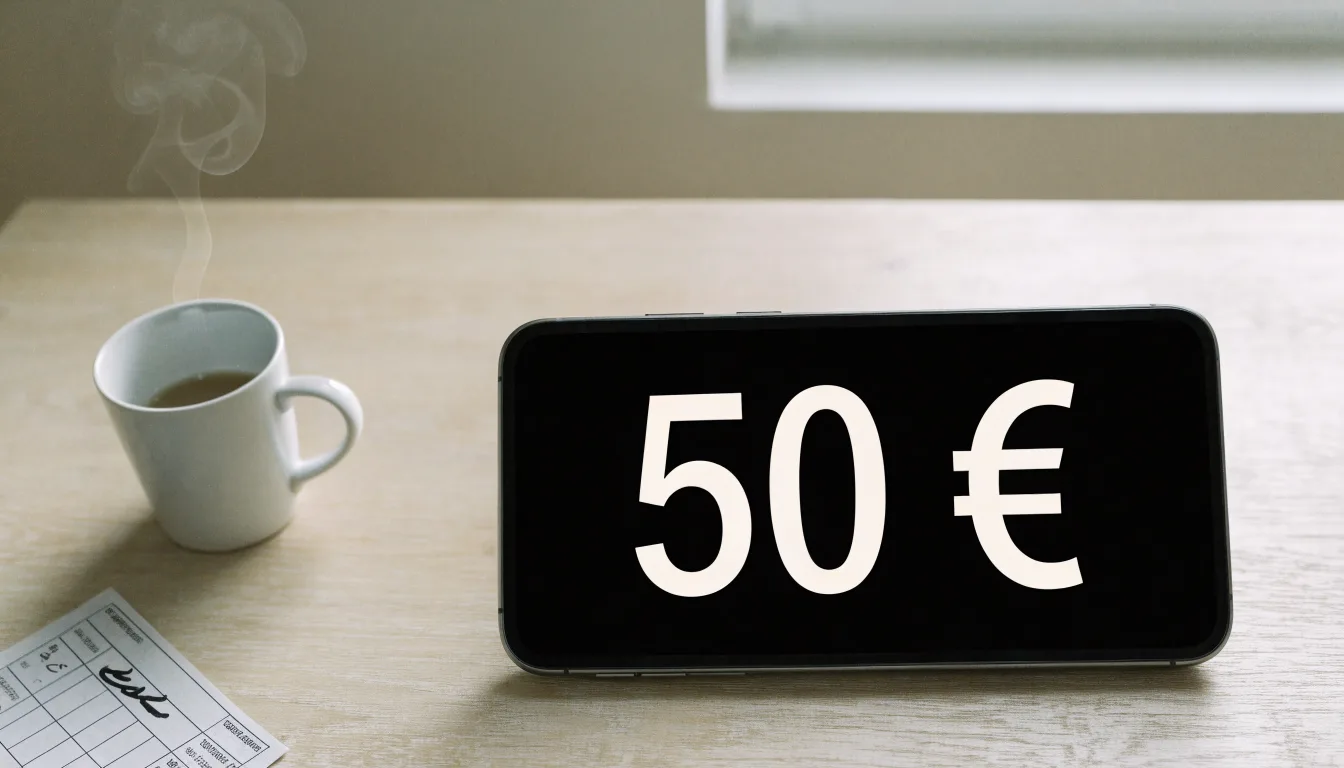 Un documento di identità appoggiato accanto a uno smartphone con un timer sullo schermo, su un tavolo da cucina