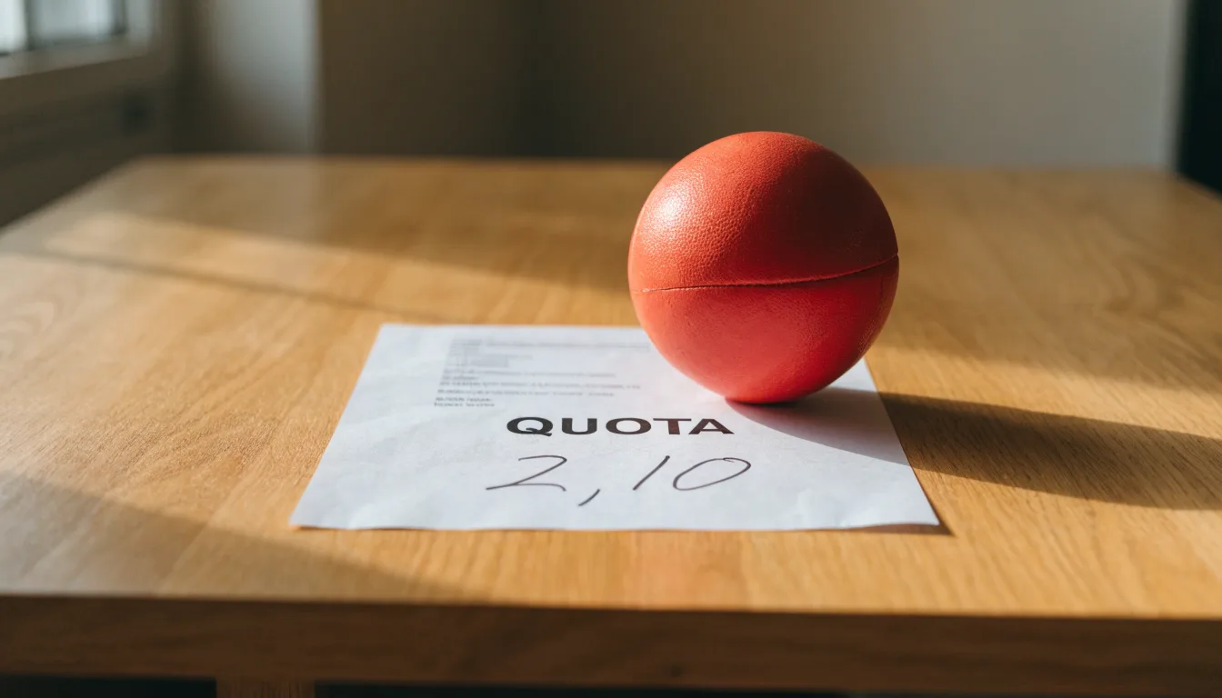Un pallone da calcio appoggiato su una schedina bianca su un tavolo di legno, alla luce del giorno
