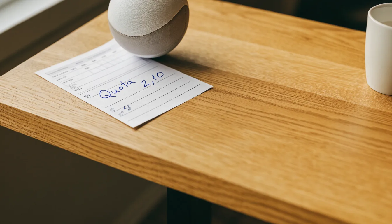 Un pallone da calcio appoggiato su una schedina bianca su un tavolo di legno, alla luce del giorno