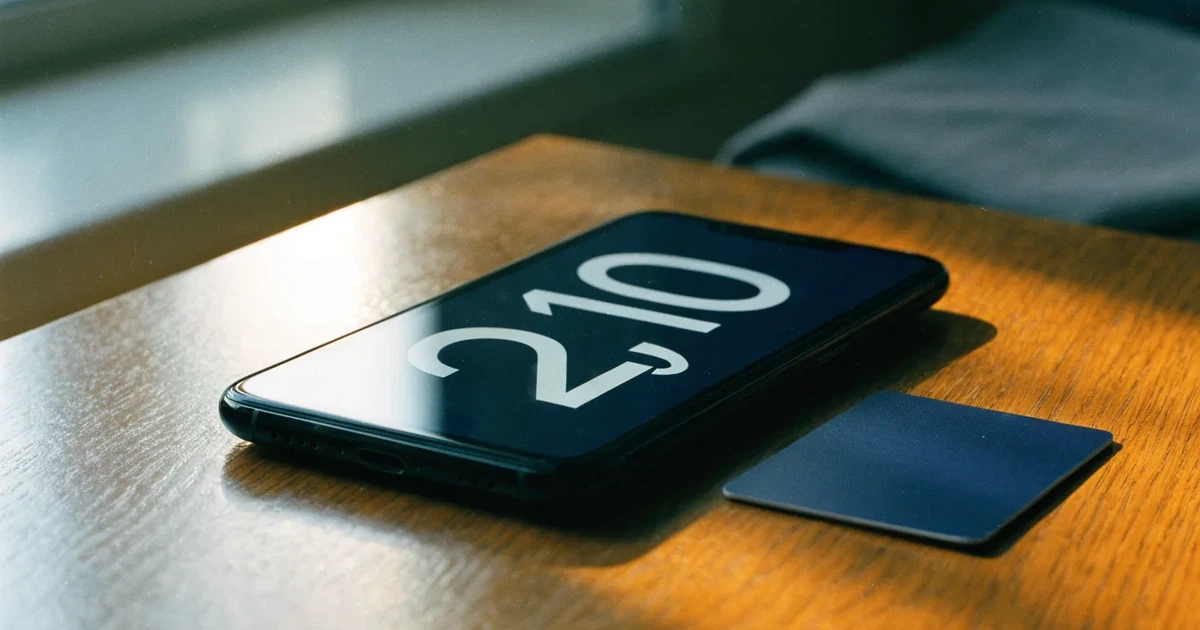 Uno smartphone e una carta di pagamento affiancati su un tavolo di legno, con alcune banconote da euro accanto